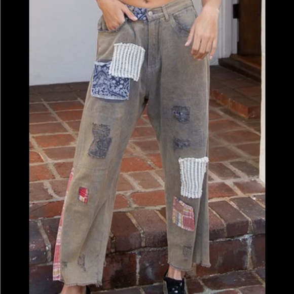 Pol Patchwork Pants - Picture 3 of 7